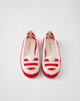 Prada Crochet Loafers Red