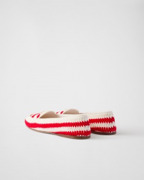 Prada Crochet Loafers Red