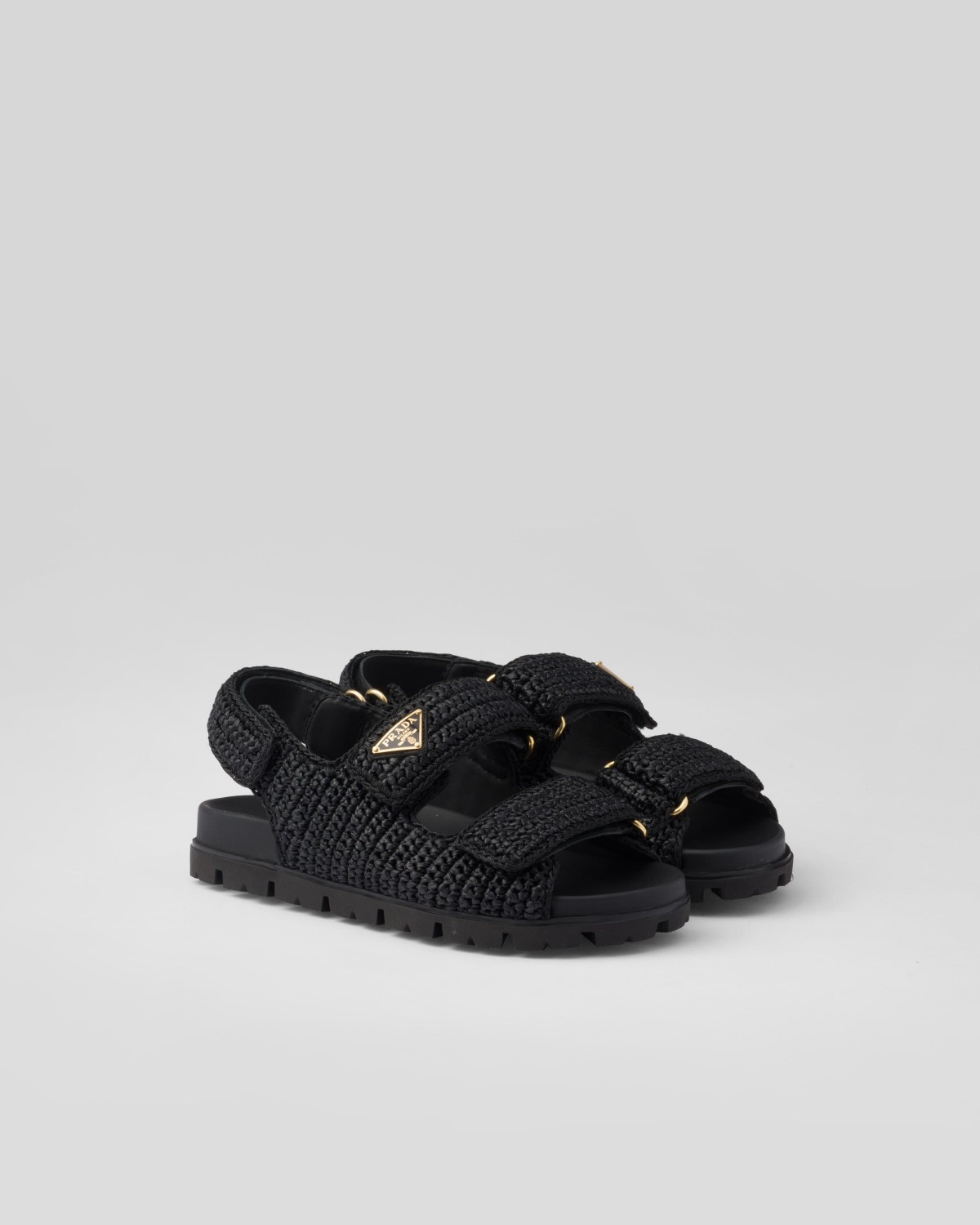 Prada Crochet Sandals Black
