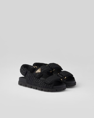 Prada Crochet Sandals Black