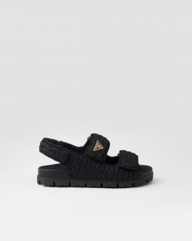 Prada Crochet Sandals Black
