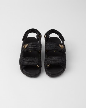 Prada Crochet Sandals Black