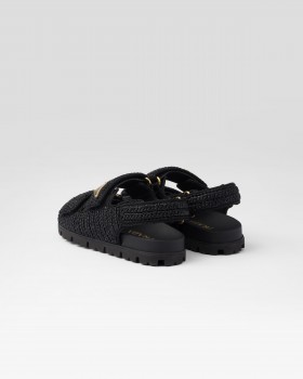 Prada Crochet Sandals Black