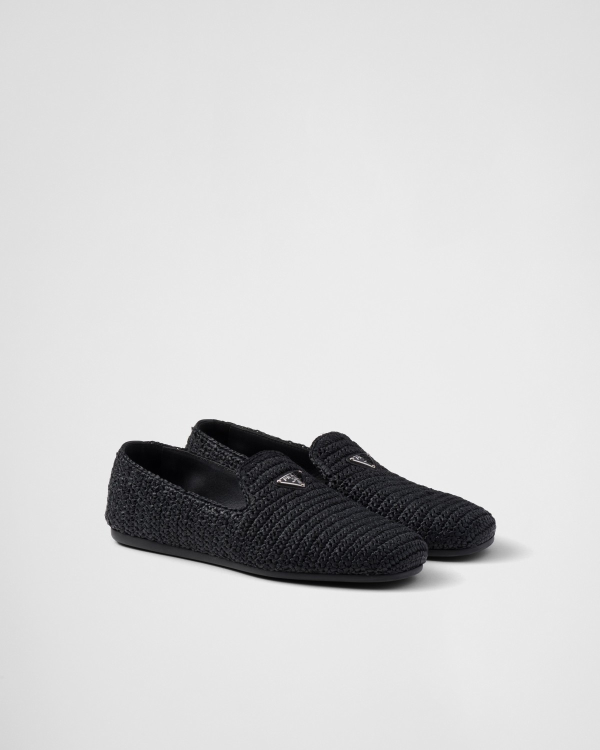 Prada Crochet Slip-on Shoes Black