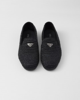 Prada Crochet Slip-on Shoes Black