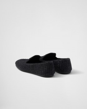 Prada Crochet Slip-on Shoes Black