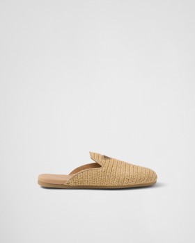 Prada Crochet Slippers Natural