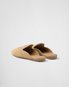 Prada Crochet Slippers Natural