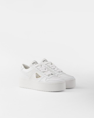 Prada Downtown Bold Leather Sneakers White