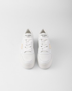 Prada Downtown Bold Leather Sneakers White