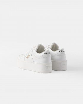Prada Downtown Bold Leather Sneakers White