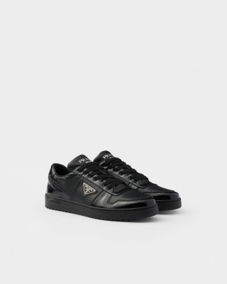 Prada Downtown Leather Sneakers Black
