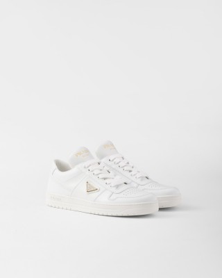 Prada Downtown Leather Sneakers White