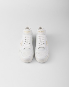 Prada Downtown Leather Sneakers White