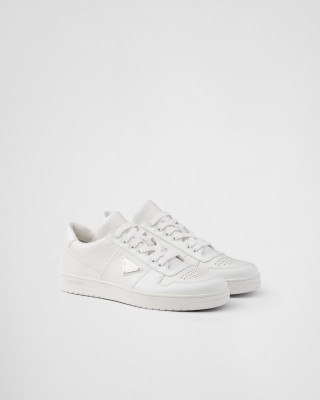 Prada Downtown Leather Sneakers White