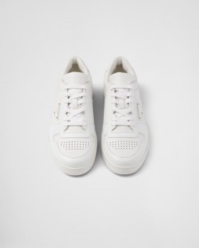 Prada Downtown Leather Sneakers White