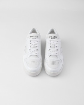 Prada Downtown Leather Sneakers White