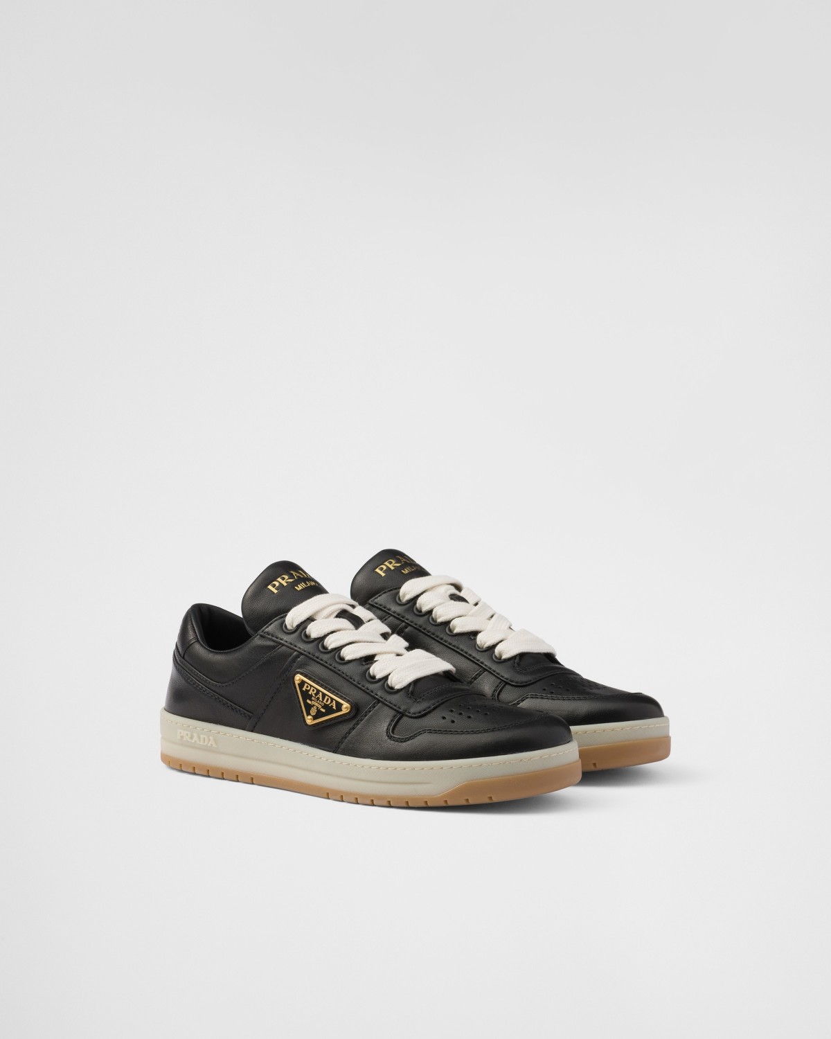 Prada Downtown Nappa Leather Sneakers Black