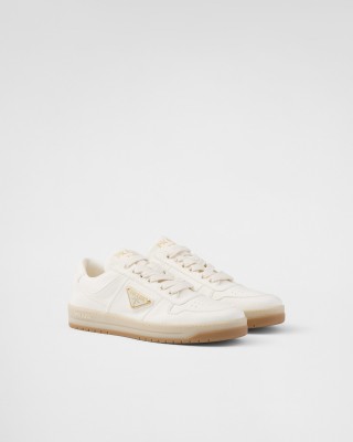 Prada Downtown Nappa Leather Sneakers Ivory
