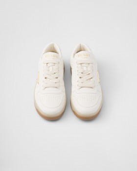 Prada Downtown Nappa Leather Sneakers Ivory
