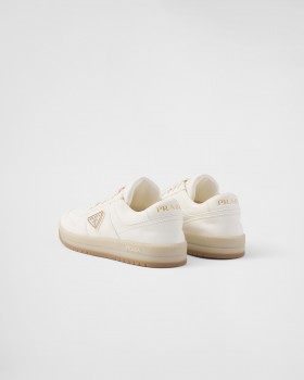 Prada Downtown Nappa Leather Sneakers Ivory