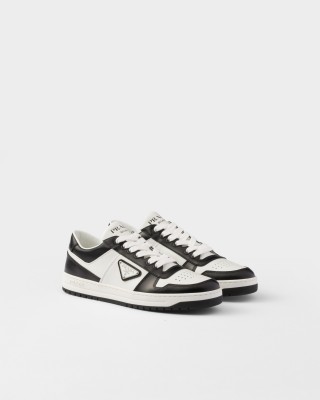 Prada Downtown Perforated Leather Sneakers White/Black