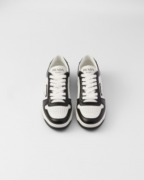 Prada Downtown Perforated Leather Sneakers White/Black