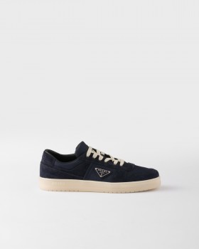 Prada Downtown Re-nylon And Suede Sneakers Navy