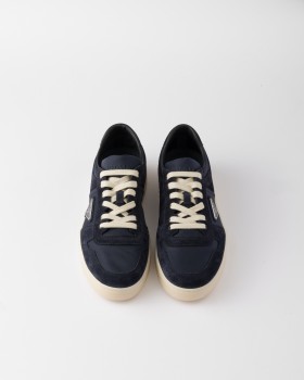 Prada Downtown Re-nylon And Suede Sneakers Navy