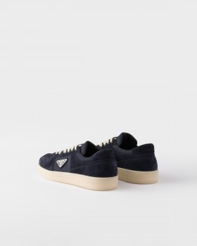 Prada Downtown Re-nylon And Suede Sneakers Navy