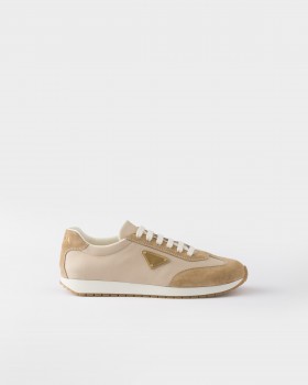 Prada Drill Fabric And Suede Sneakers Cord