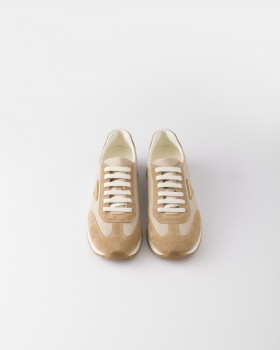 Prada Drill Fabric And Suede Sneakers Cord
