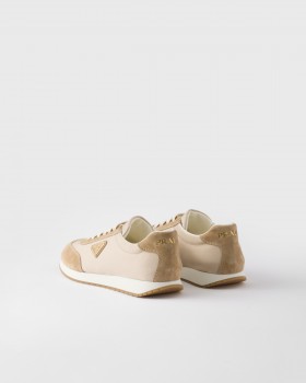 Prada Drill Fabric And Suede Sneakers Cord