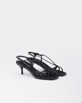 Prada Heeled Leather Sandals Black
