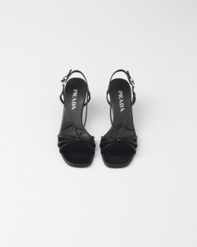 Prada Heeled Leather Sandals Black