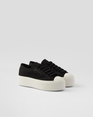 Prada Laced Fabric Sneakers Black