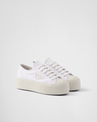 Prada Laced Fabric Sneakers White