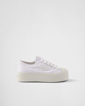Prada Laced Fabric Sneakers White