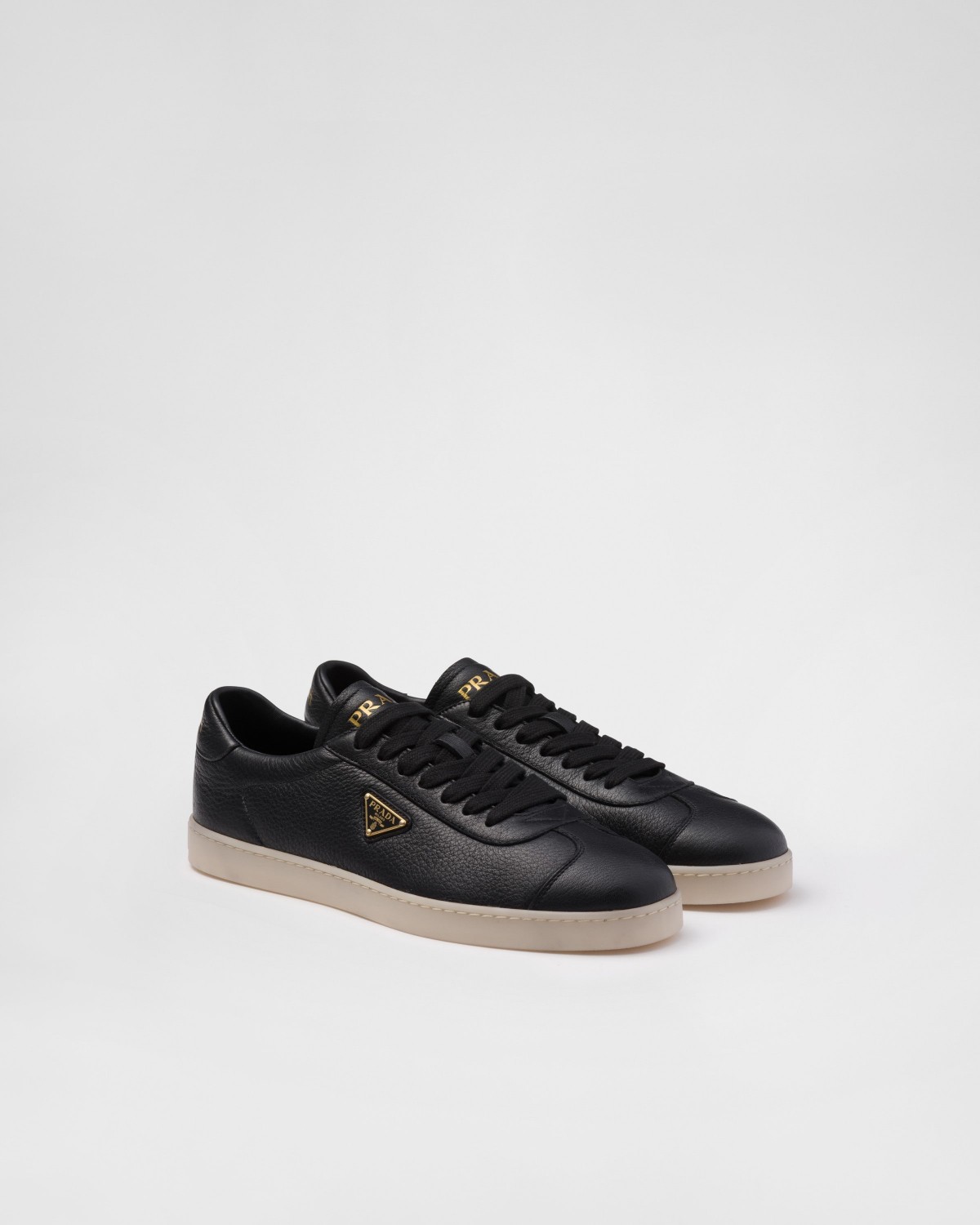 Prada Lane Leather Sneakers Black