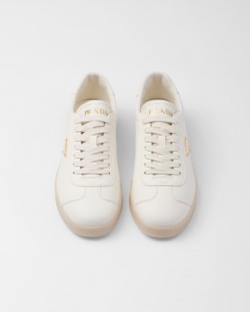 Prada Lane Leather Sneakers Ivory