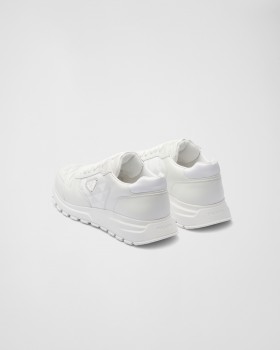 Prada Leather And Re-nylon High-top Sneakers White