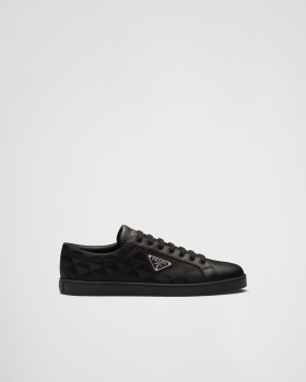 Prada Leather And Re-nylon Sneakers Black