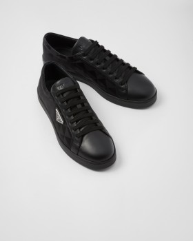 Prada Leather And Re-nylon Sneakers Black
