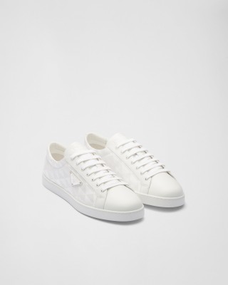 Prada Leather And Re-nylon Sneakers White