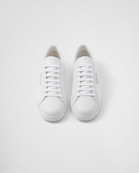 Prada Leather And Re-nylon Sneakers White