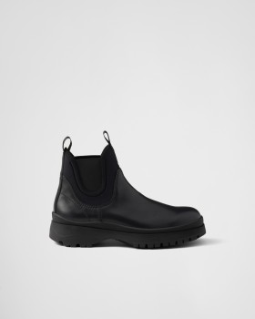 Prada Leather And Stretch Fabric Brixxen Boots Black