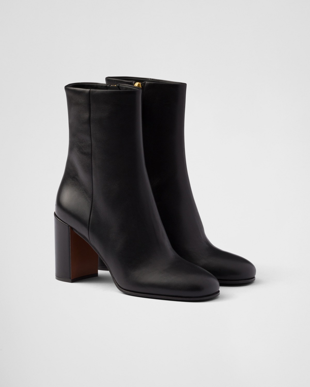 Prada Leather Booties Black