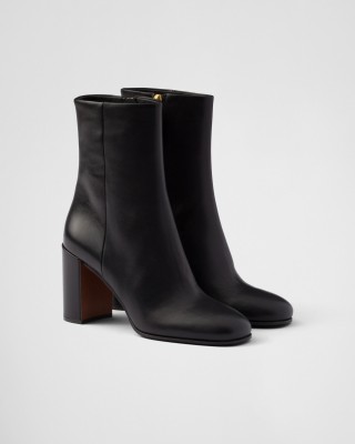 Prada Leather Booties Black