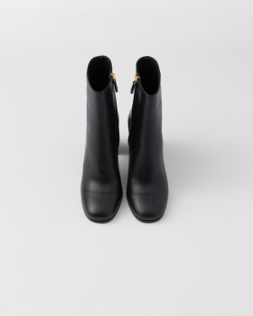Prada Leather Booties Black