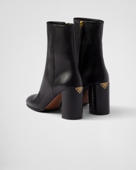 Prada Leather Booties Black